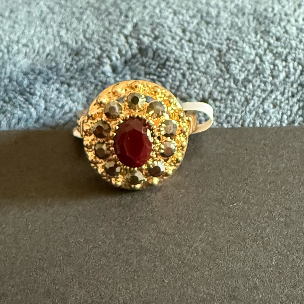 Gold Tone Ornate Statement Ring